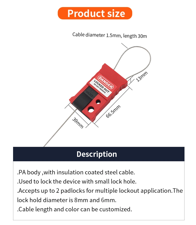 Plastic Nylon Mini Steel Cable Lockout