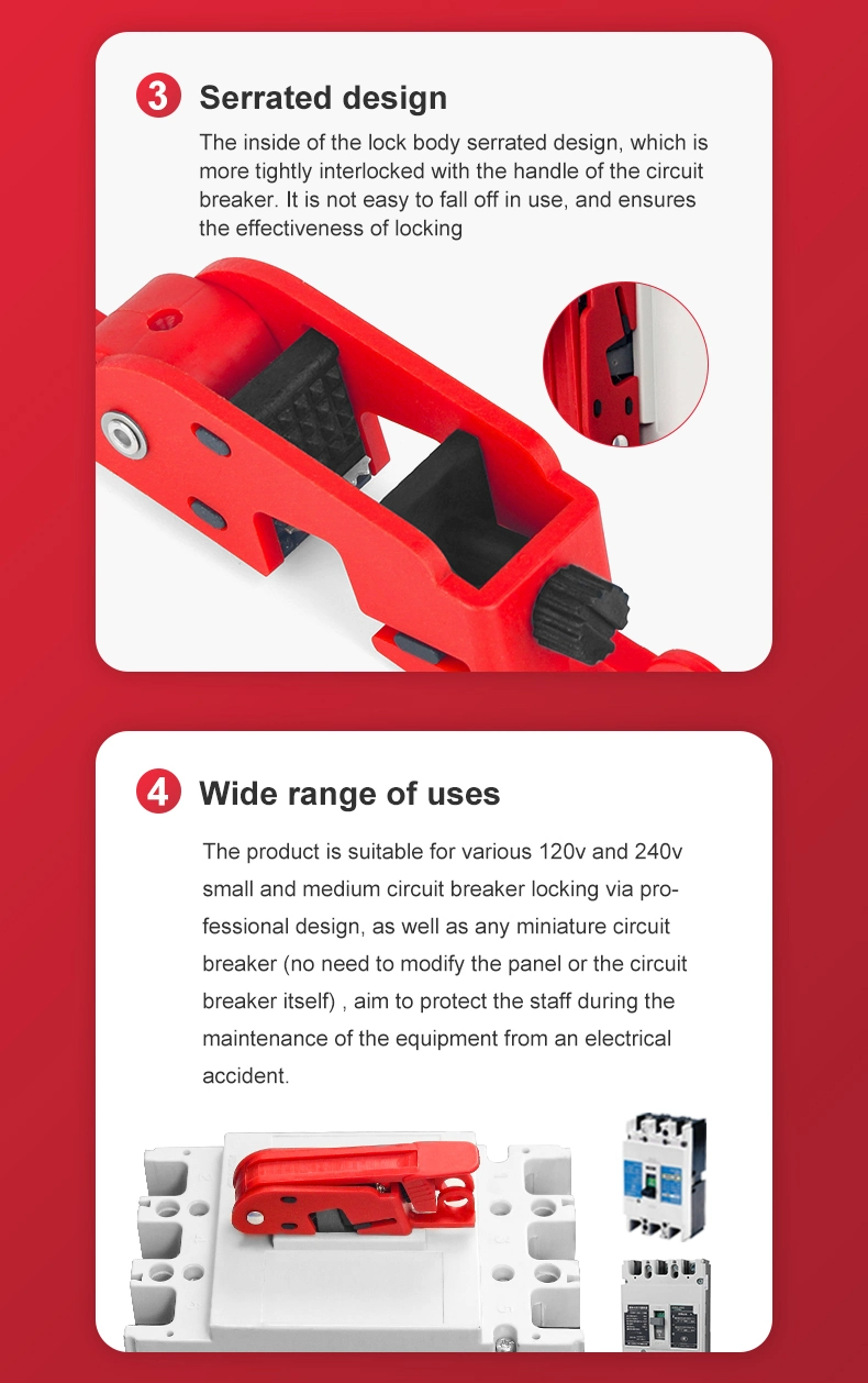 Quality Standard Plastic Grip Circuit Breaker Lockout for Safety Electrical Loto