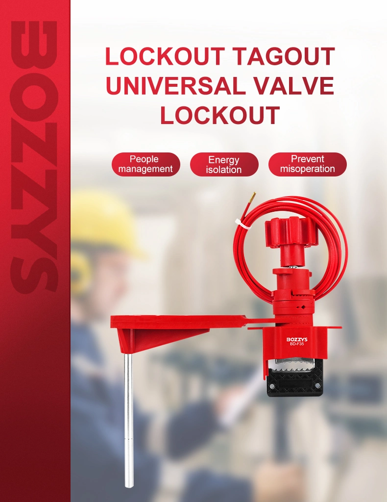 Large Universal Gate Valve Lockout with Coated Cable-Using Cable Attachment