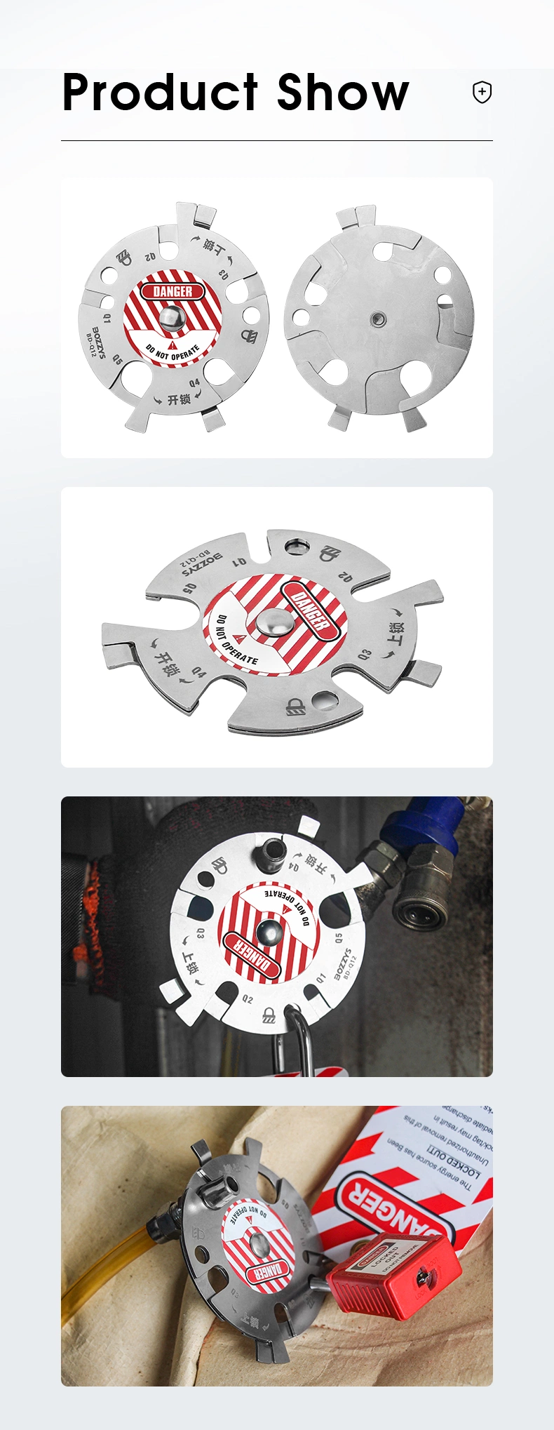 7.5mm Thickness Stainless Steel Pneumatic Energy Lockout Device Can Accommodate 2 Padlocks