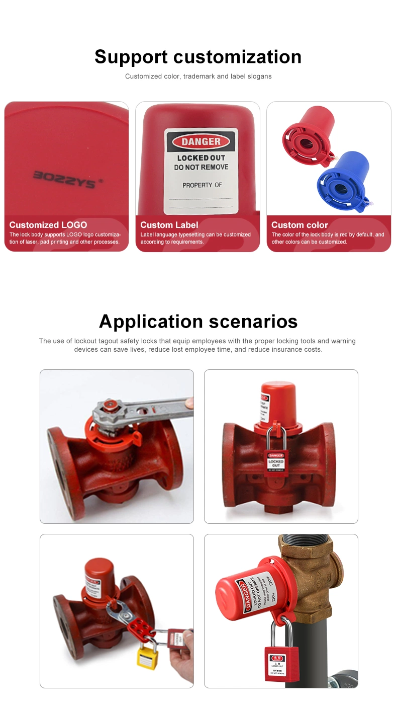 Safety PP Adjustable Standard Gate Valve Lockout Tagout Device