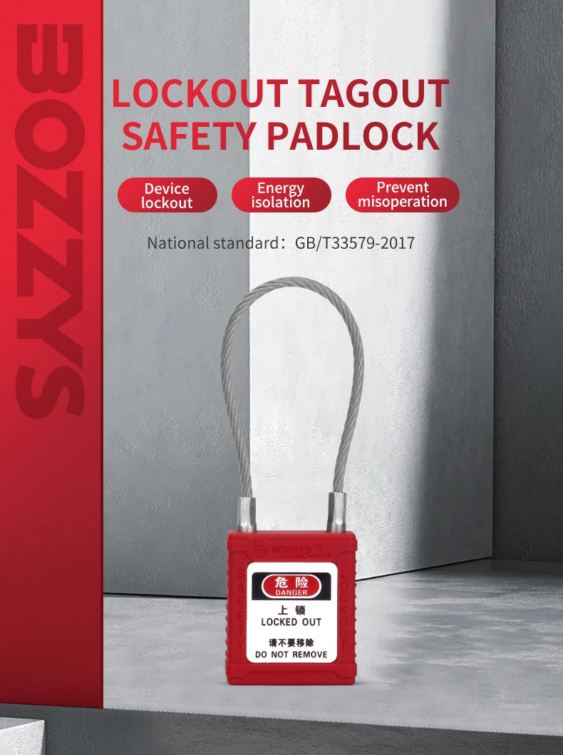 Compact Cable Padlocks with Master Key for Industrial Lockout-Tagout