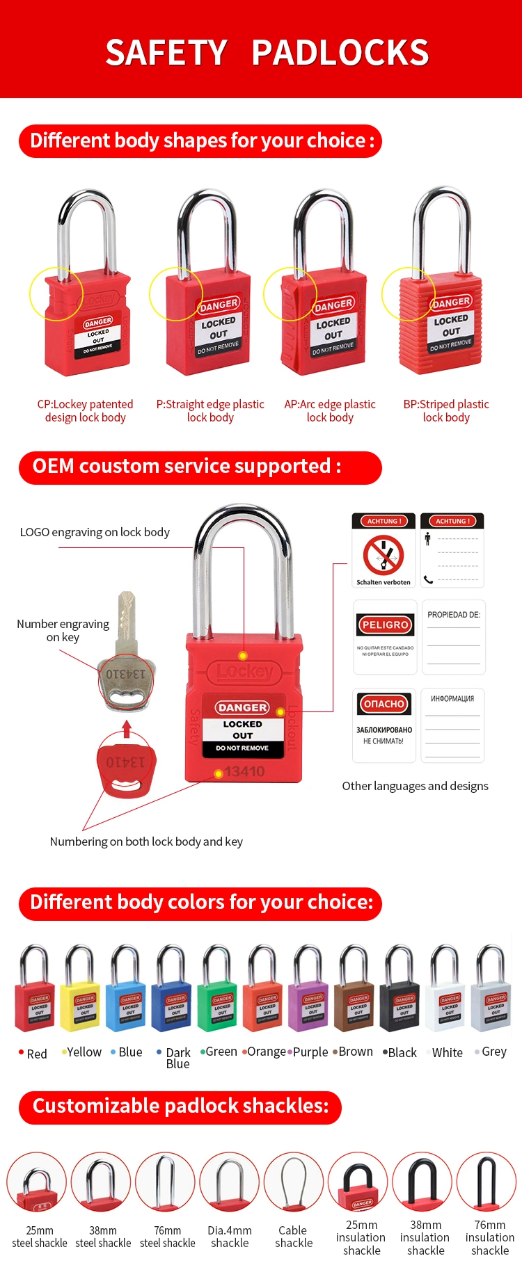 Lockout Tagout Safety Stainless Steel Cable Wire Lock Padlock
