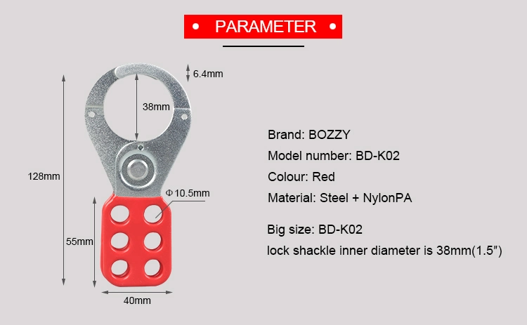 38mm Steel Shackle PA Coated Hasp