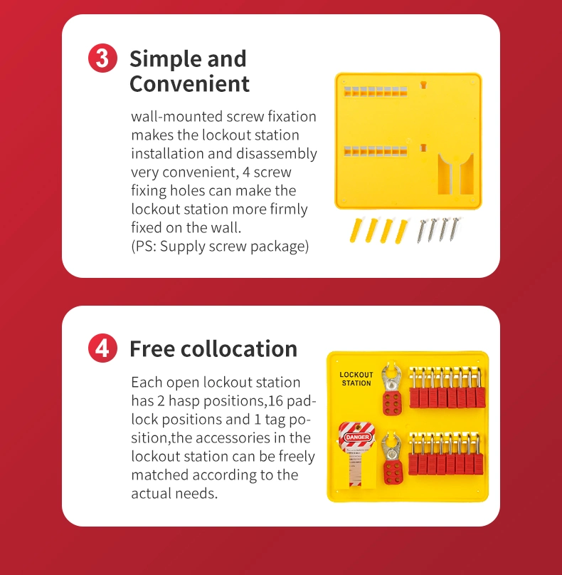 Can Accommodate 16 Locks Lockout Station Board with Lockout Hasps and Tags