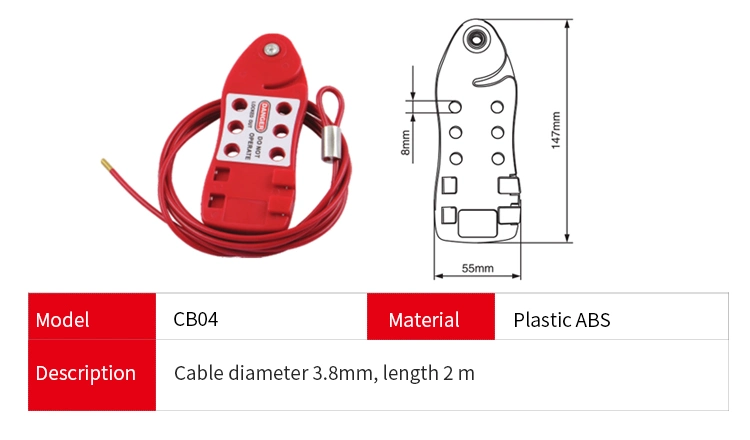 Economic Fish-Shaped Adjustable Stainless Steel Cable Security Lockout