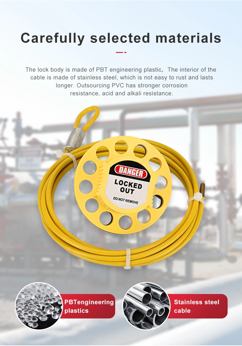 Industrial Wheel Type Cable Lockout with 2m Stainless Steel Cable