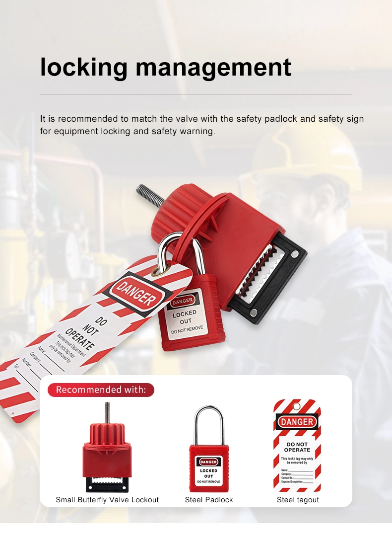 Small Red Butterfly Valve Lockout