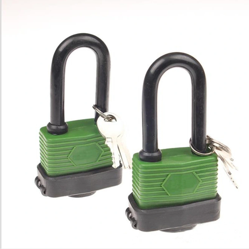 Safety Long Shackle Waterproof Laminated Padlock with PVC Cover