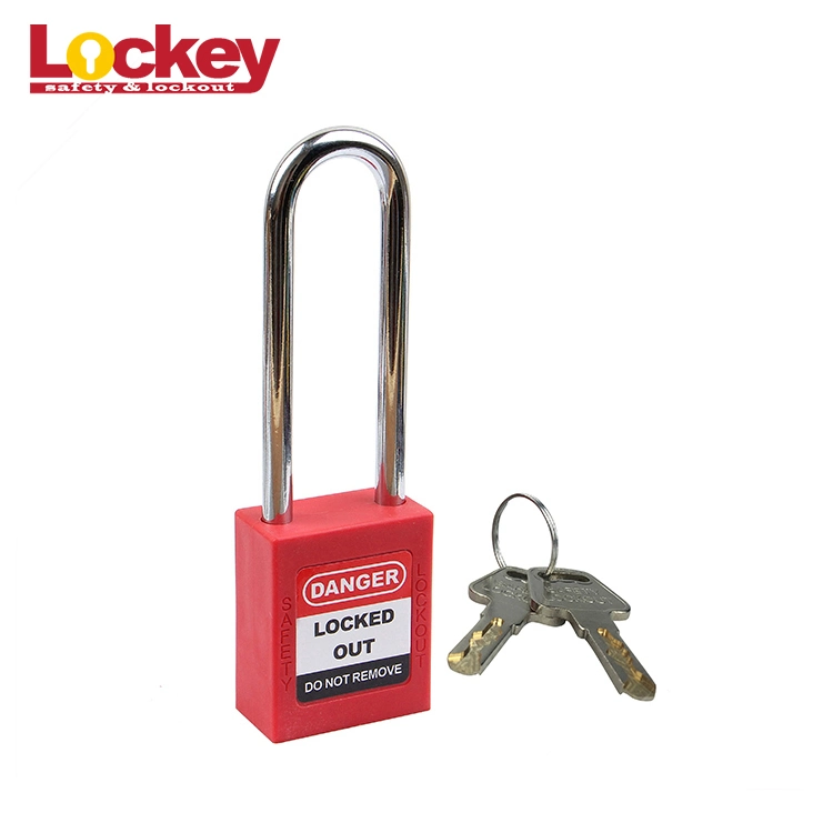 Lockey Loto 76mm Long Steel Shackle Safety Padlock with Master Key