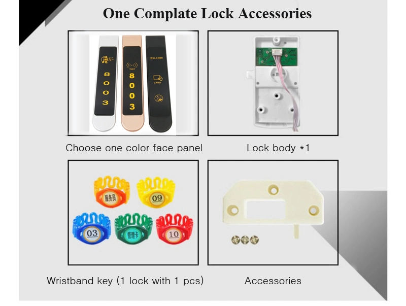 Gym SPA Door Hardware Magnetic RFID Electronic Cabinet Door Lock with Bracelet Master Card Key