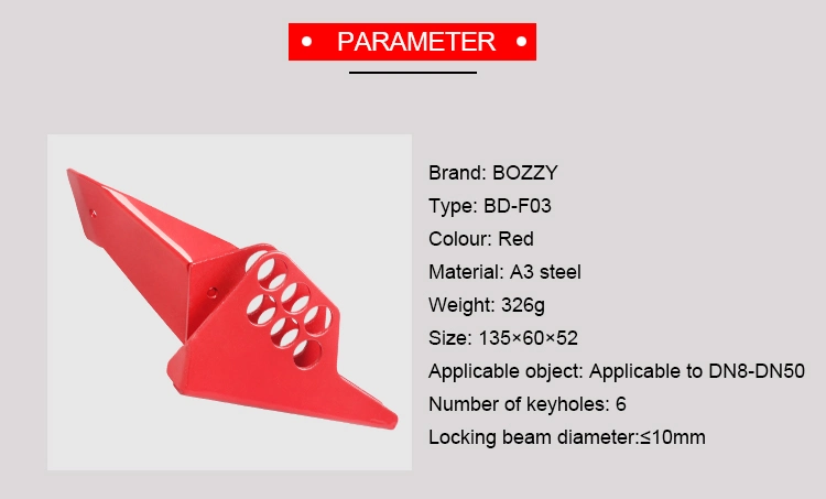 Bozzys Red Color A3 Steel Standard Ball Valve Safety Lockout