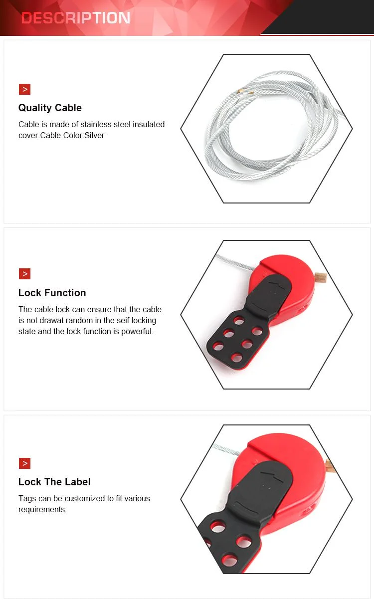 Wholesale Durable 3 mm Diameter Steel Cable Wire Safety Plastic Lockout