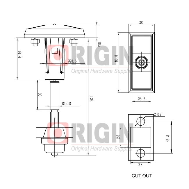 Vending Machine Pop-out T Handle Industrial Cabinet Lock