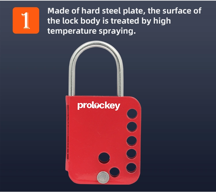 Prolockey Industrial Safety Lockout Steel Hasp with 7 Holes