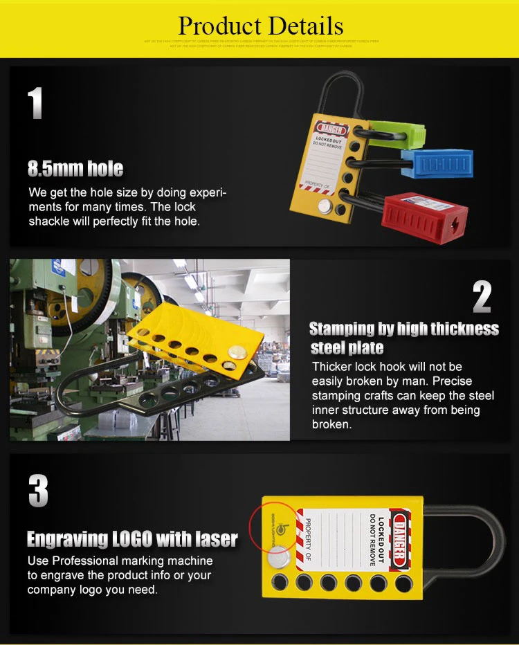 Aluminum Six Holes Safety Lockout Hasp