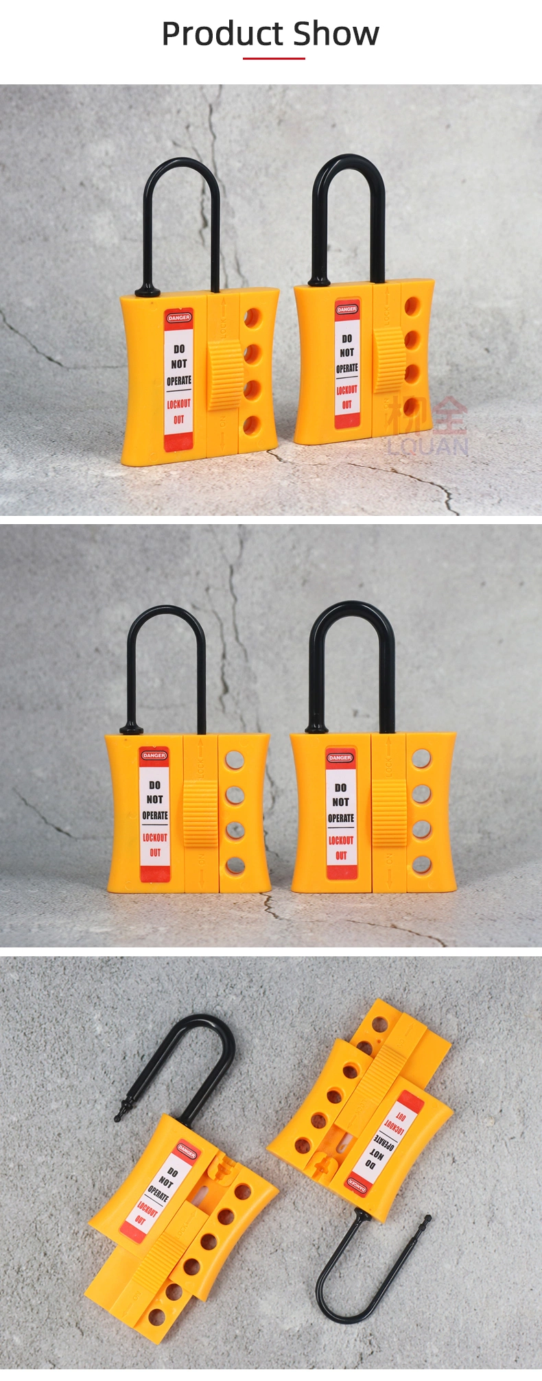 Industrial Multi-Person Management Locked Yellow Insulation Nylon Safety Lockout Hasp