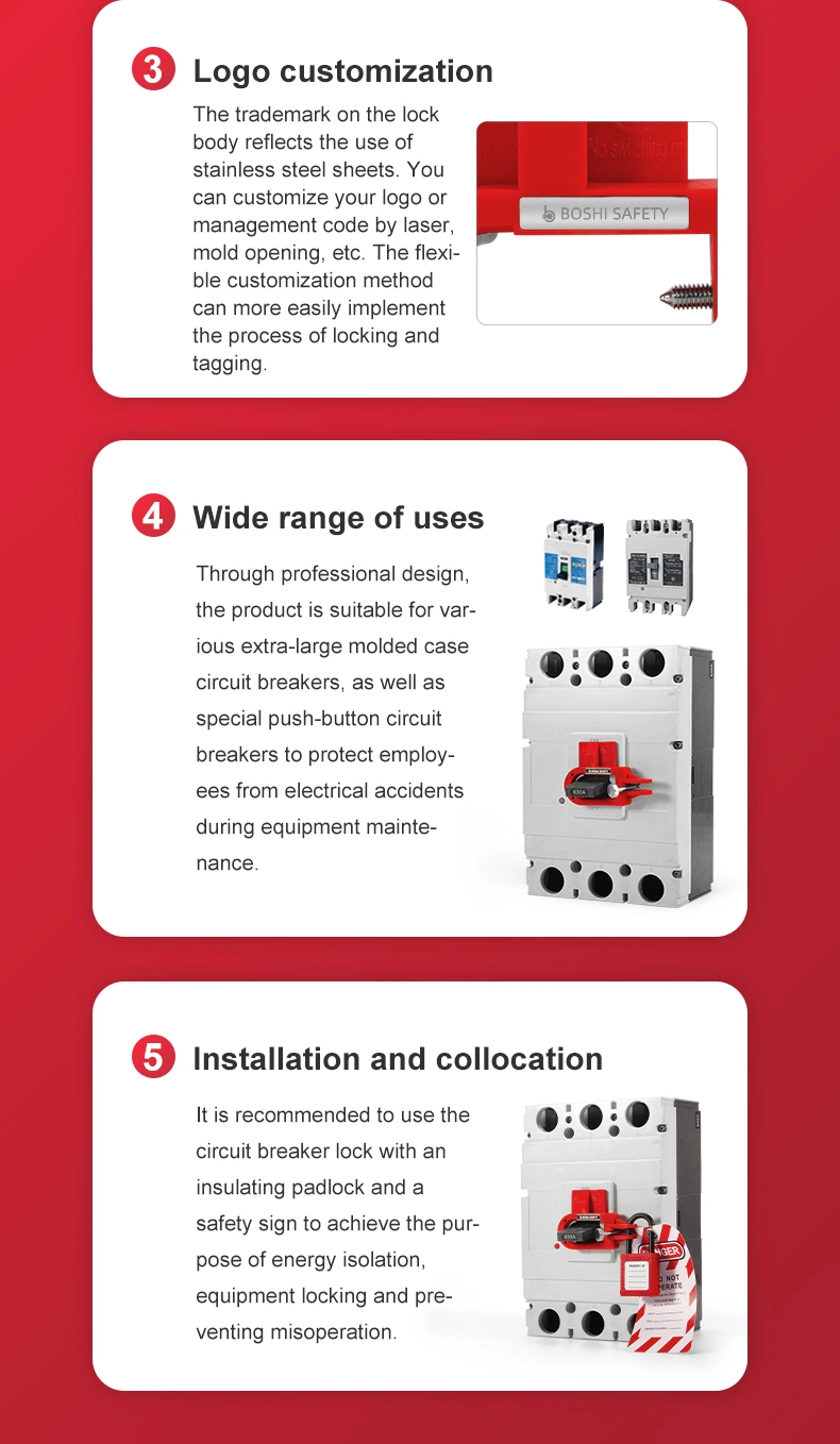 Circuit Breaker Lockout Device with Thumbscrew Mechanism up to 20 mm Thick