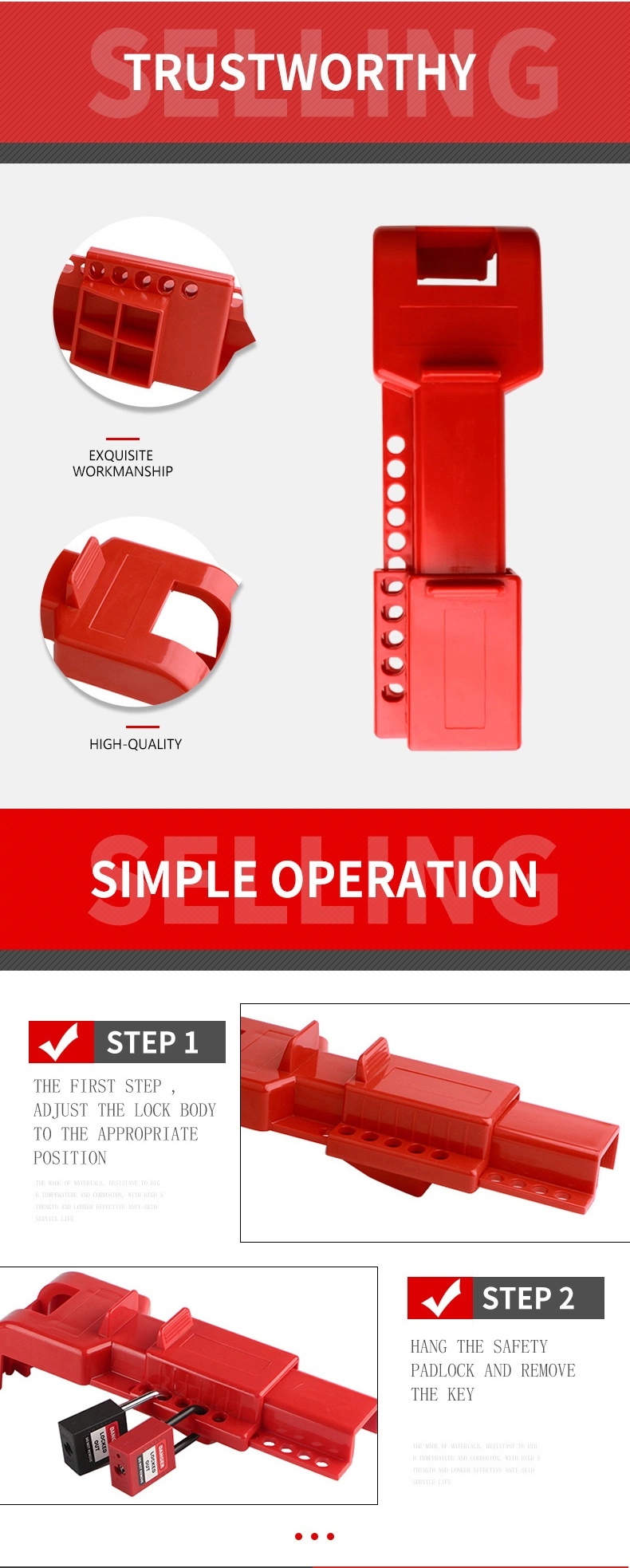 ABS Adjustable Industry Butterfly Valve Lockout Safety Lockout Tagout Loto Manufacturer