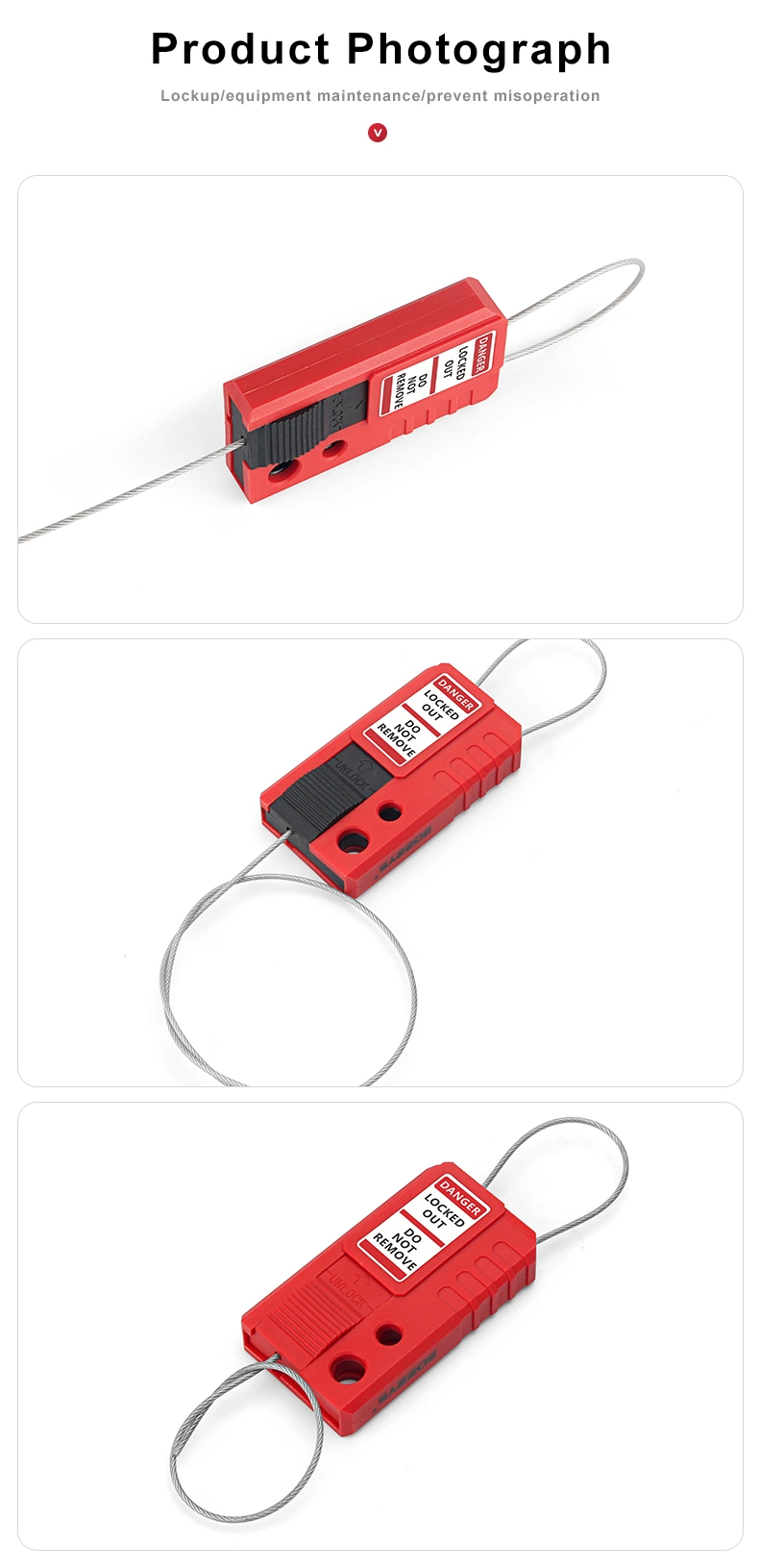 Plastic Nylon Cable Lockout with 500mm Cable