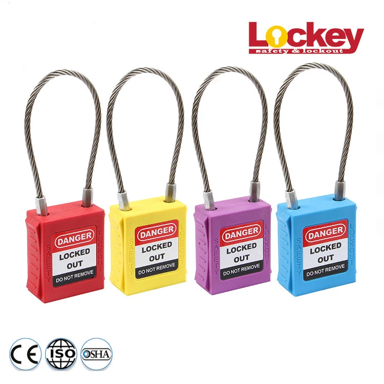 Lockey Loto 175mm Stainless Steel Cable Industrial Padlock with Master Key