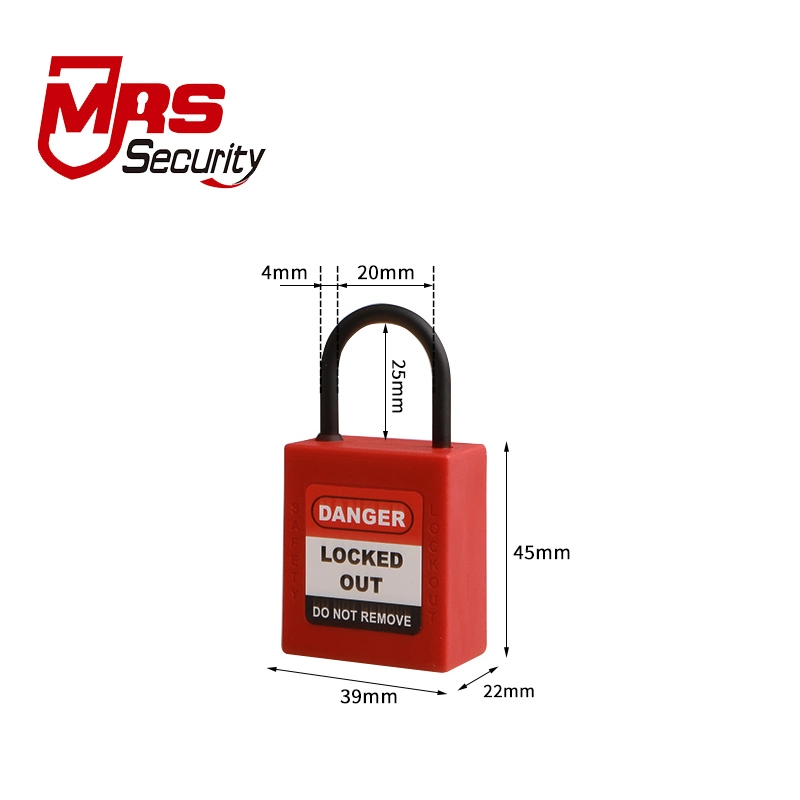 25mm Nylon Thin Shackle Safety Padlock Security Lockout Tagout Safe Lock Manufacturer