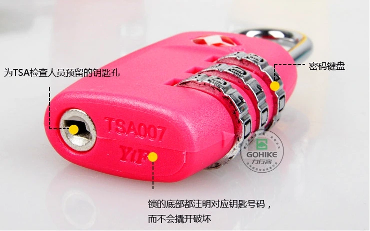 Tsa Combination Lock with Master Key Lock Tsa-390