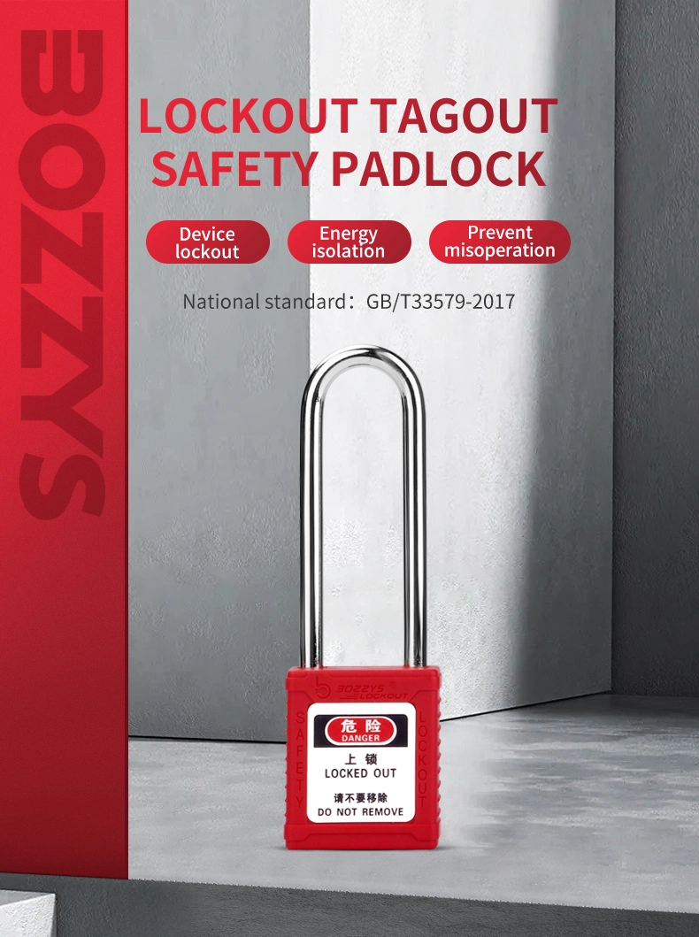 Industrial Safety Lockout Padlock with 6mm Hardened Steel Shackle