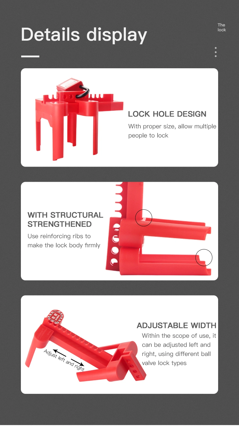 Adjustable Ball Valve Lockout for Industrial Lockout-Tagout