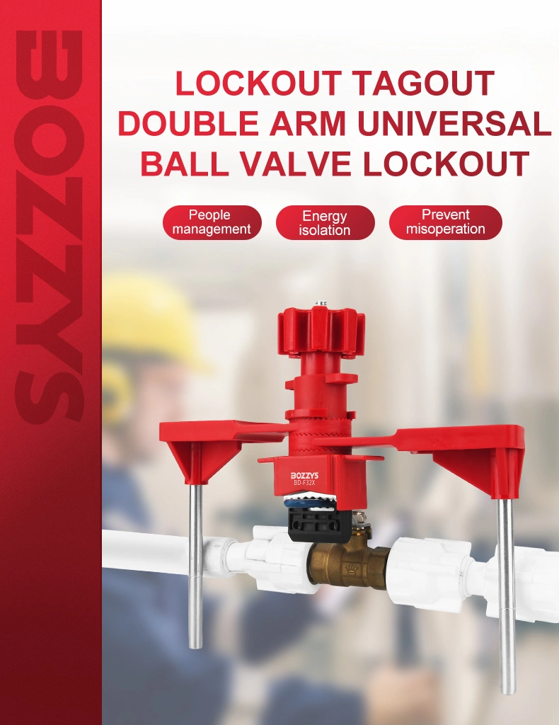 Bozzys Universal Valve Lockout with Two Arms Suitable for Industrial Equipment Overhaul