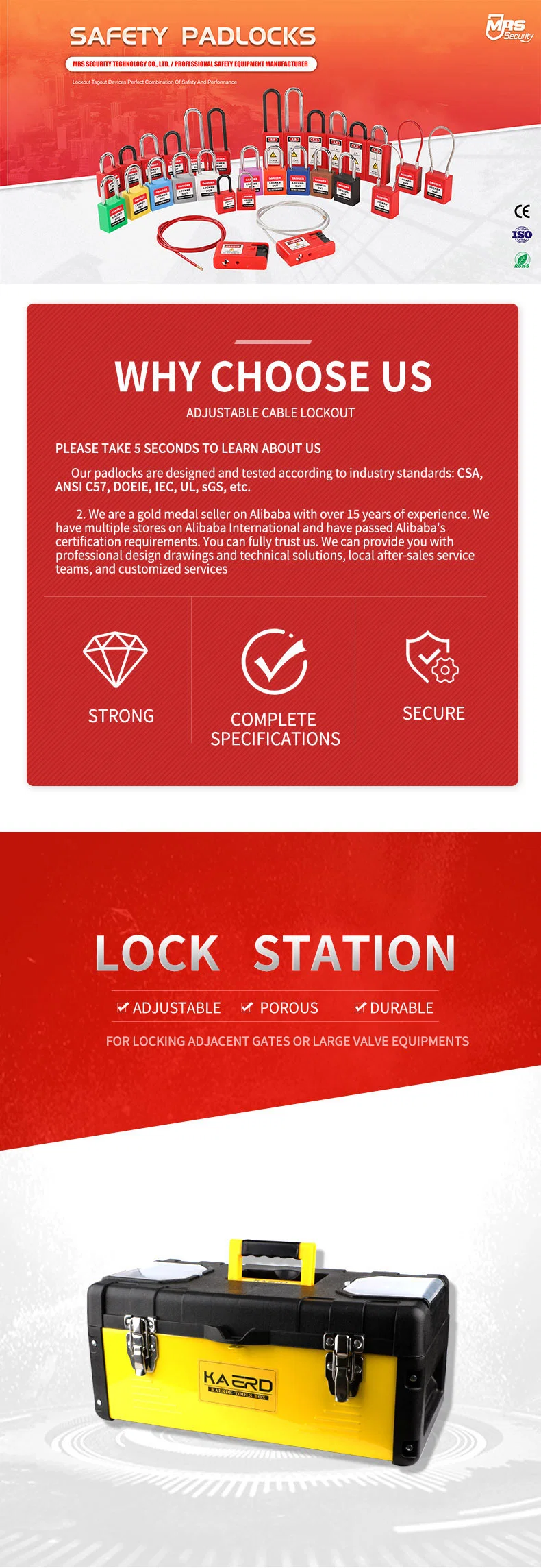 Safety Lock Tool Suitcase Safety Lockout Tagout Station Safe Lock Loto Manufacturer