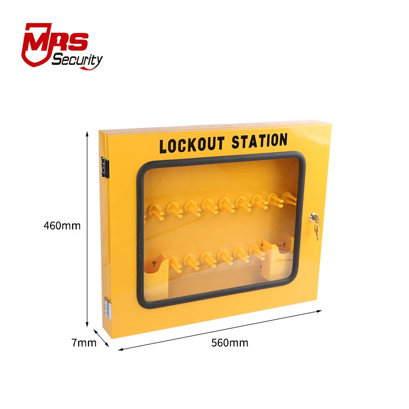 Msz08 Steel Wall Mounted Yellow Safety Lockout Tagout Station Safe Lock Loto