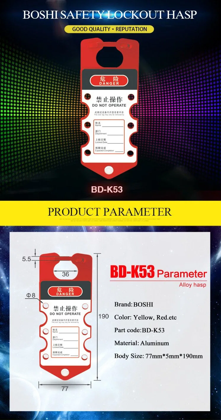 Bozzys Aluminum Alloy Six Holes Lock Hasp Lockout Tagout
