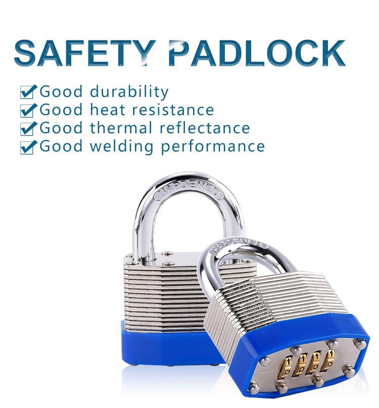 Hardened Steel Safety 4 Digit Outdoor Safety Laminated Combination Padlock
