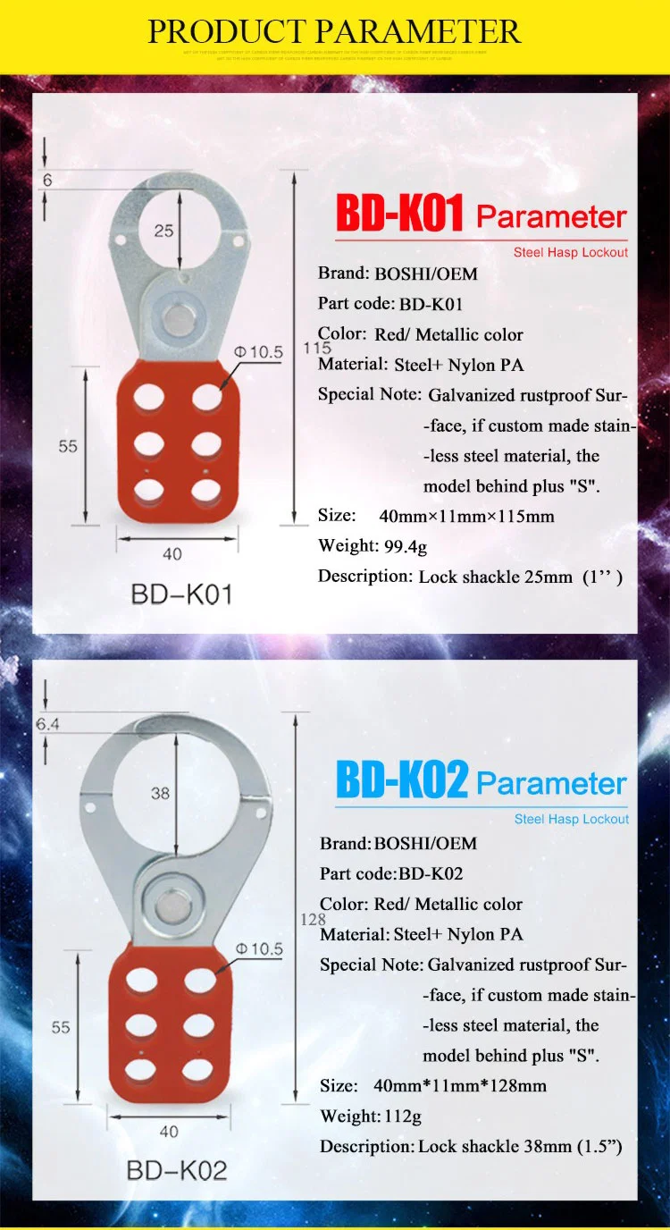 Bozzys Nylon PA Coated Steel Lockout Hasp