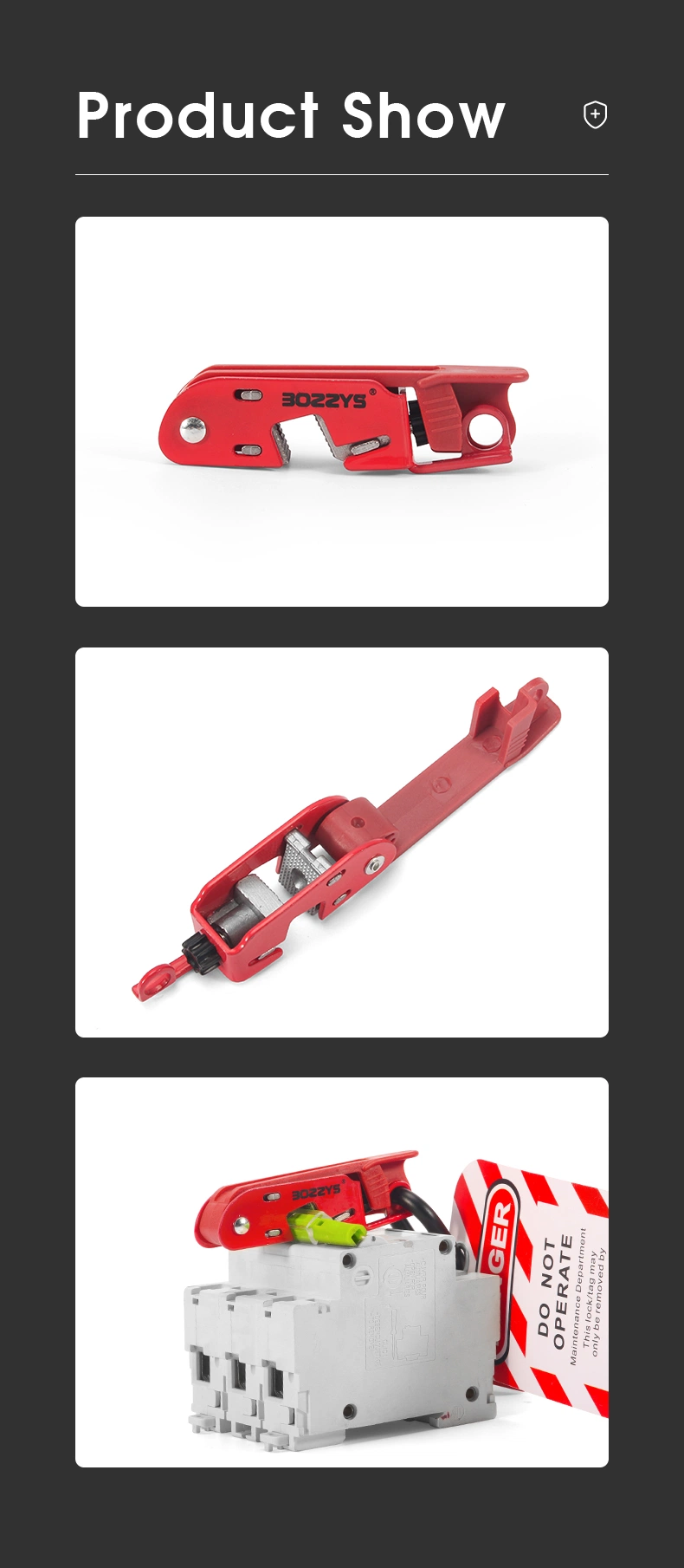 Industrial Two-Way Multi-Pole Medium Circuit Breaker Lockout Device, No Tools Needed for 120 and 240 Volt Breakers