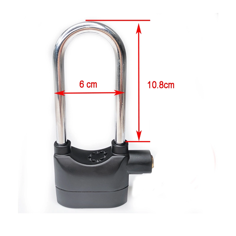 Heavy Duty Anti-Theft 110 dB Aluminum Alloy Keyed Alike Long Shackle Siren Alarm Padlock