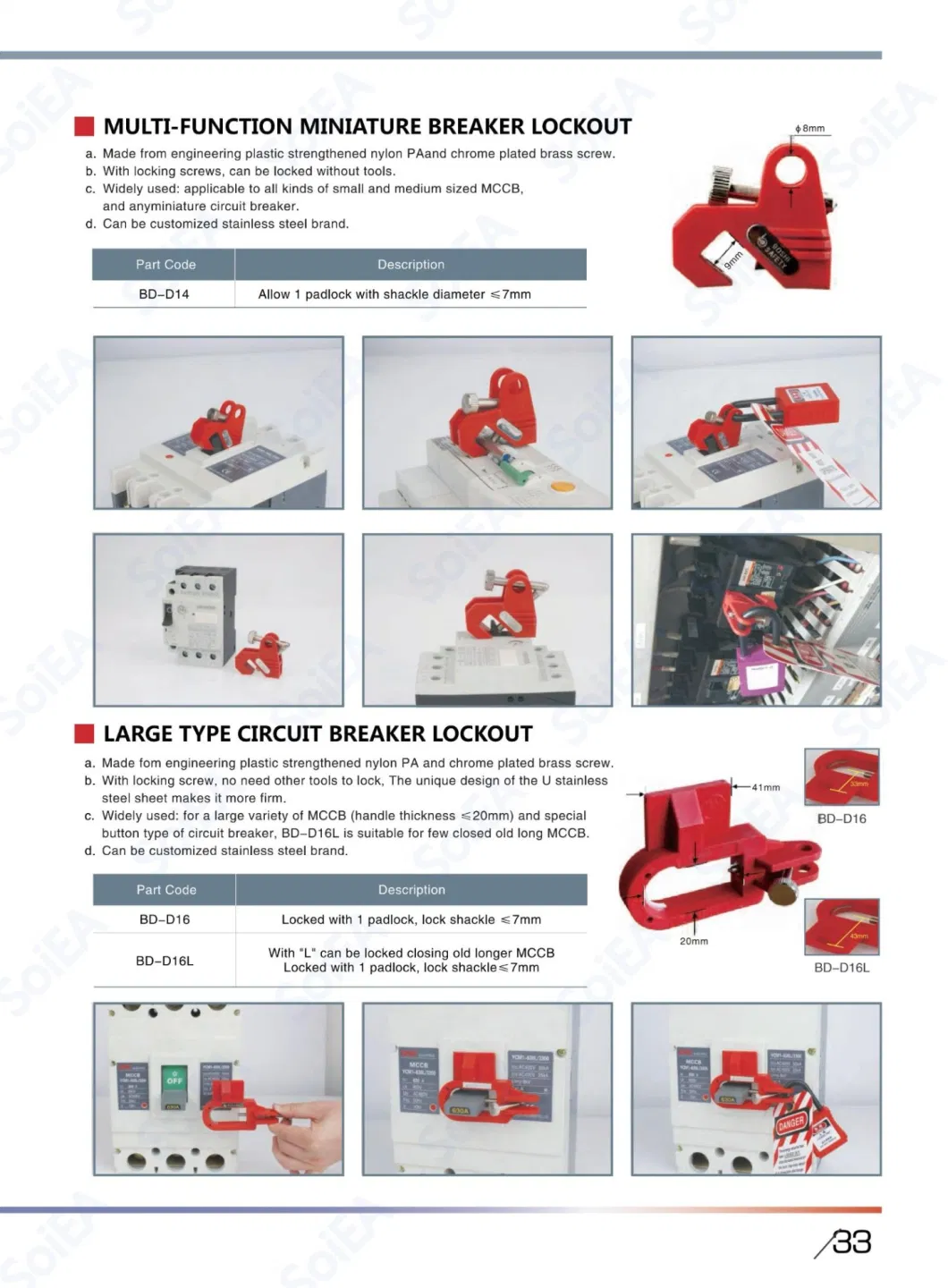 OEM Multi-Function Circuit Breaker Lockout Device Use with Lockout Tagout Padlock