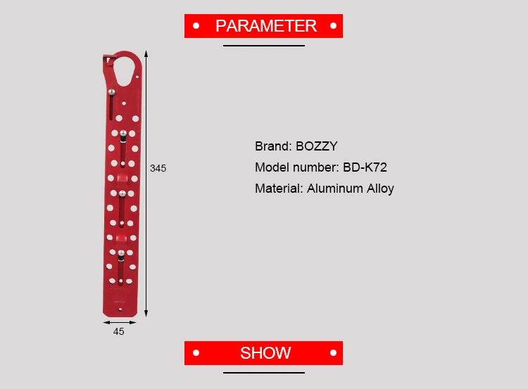 Holds Op to 24 Padlocks Aluminum Large Sliding Lockout Hasps