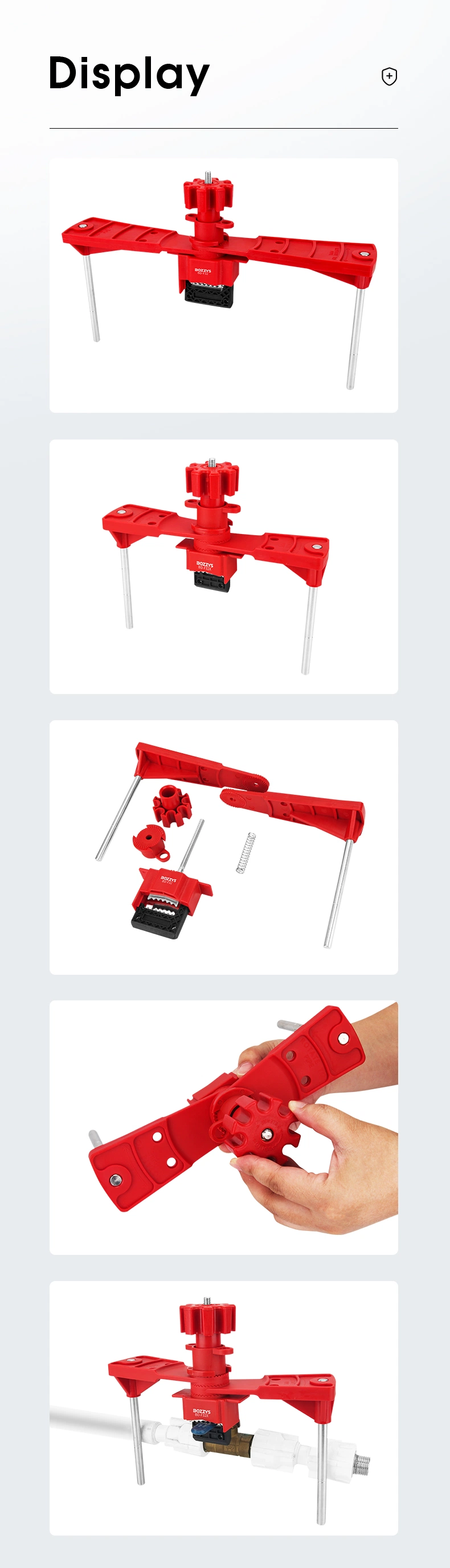 Bozzys Universal Valve Lockout with Two Arms Suitable for Industrial Equipment Overhaul