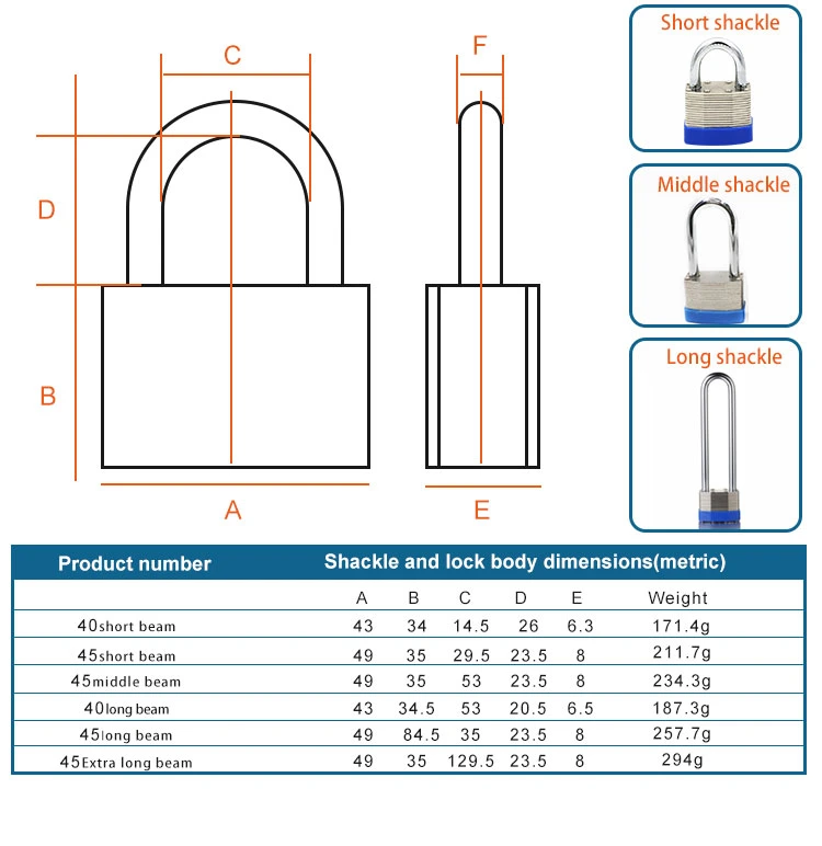 Hardened Steel Safety 4 Digit Outdoor Safety Laminated Combination Padlock