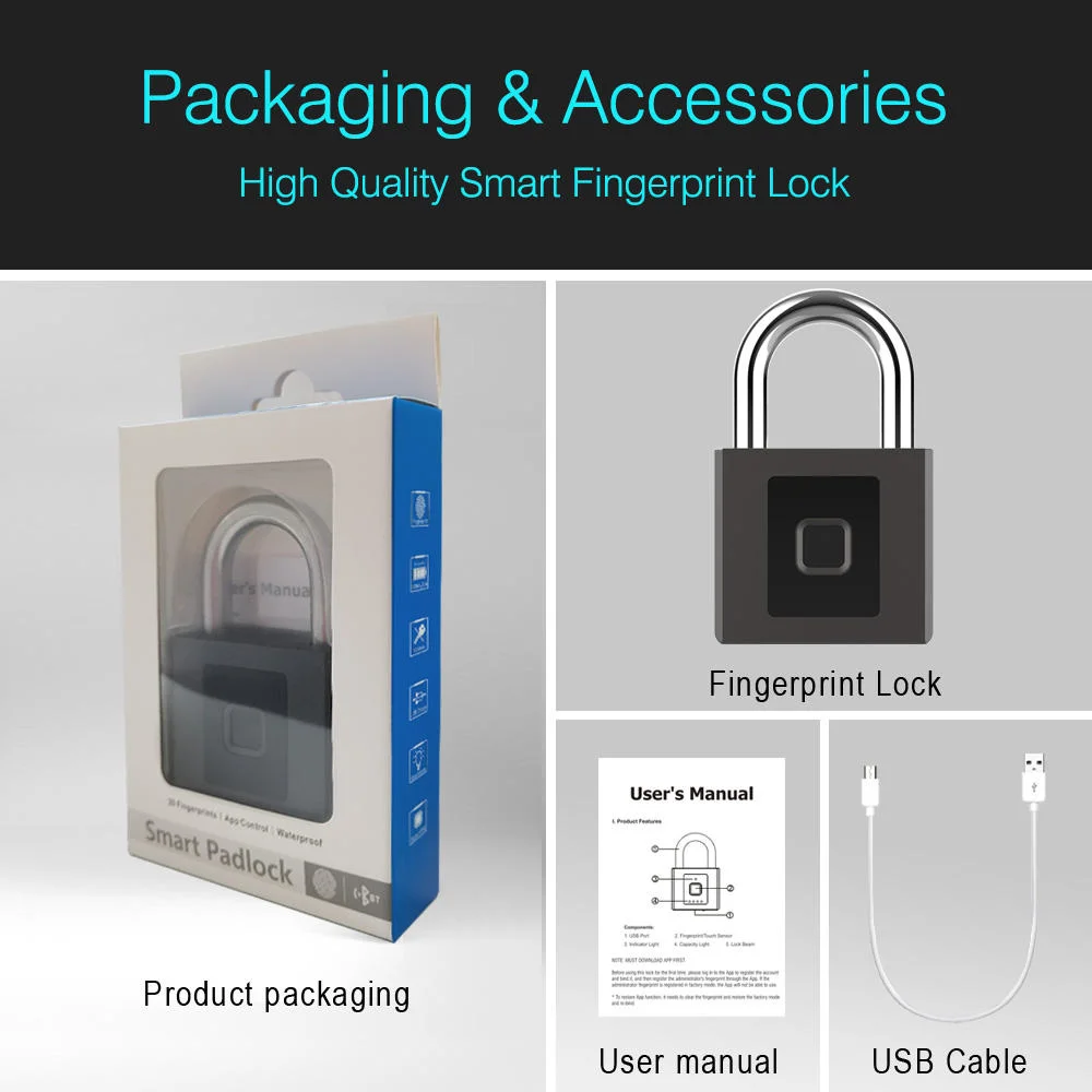 Factory Sale Widely Used Safety Lockout Wholesale Cheap Price Biometric Padlock Fingerprint