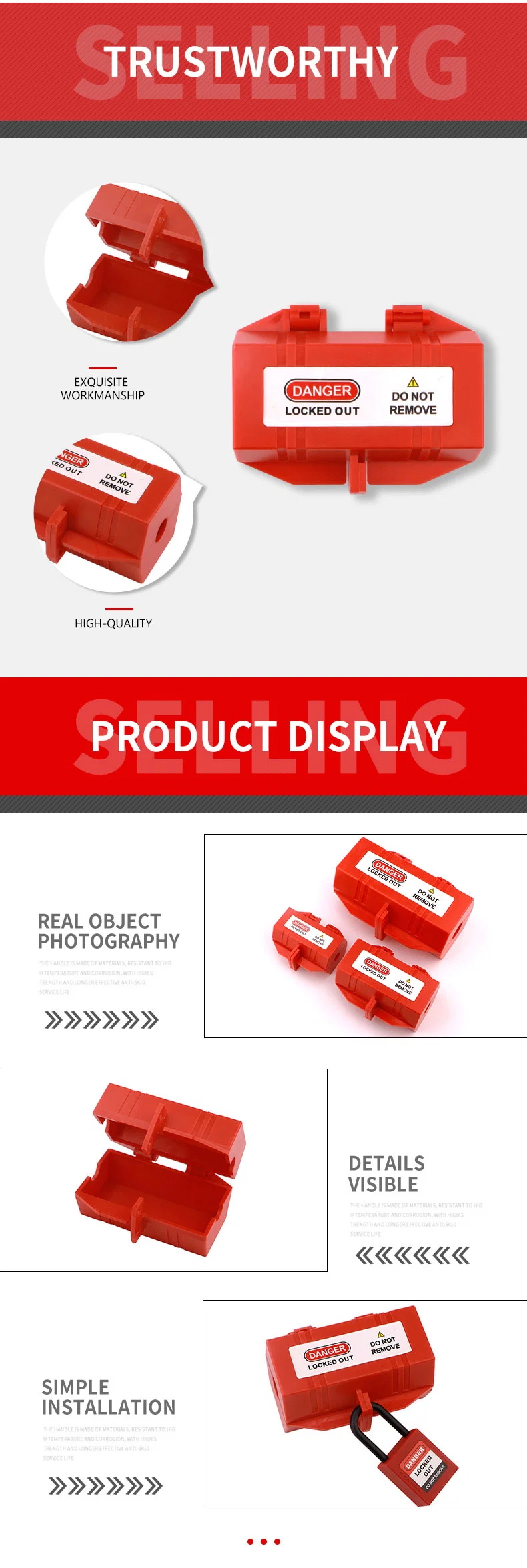 Industry Pneumatic Lockout Safety ABS Plug Lockout Tagout Securuty Lock Loto Manufacturer