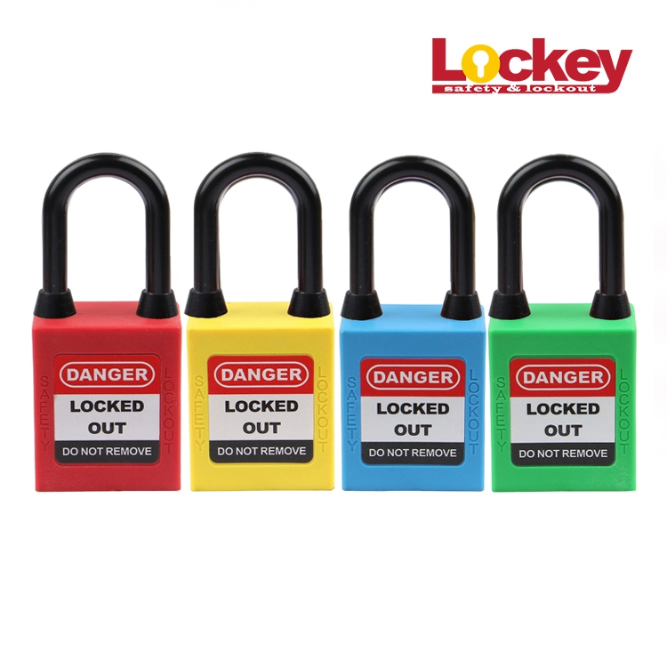 Plastic Dust Proof Safety Nylon Body Padlock with Keyed Differ