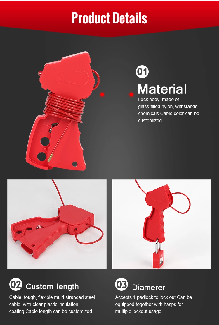 Universal Multipurpose Cheap Steel Cable Lockout for Locking Valves