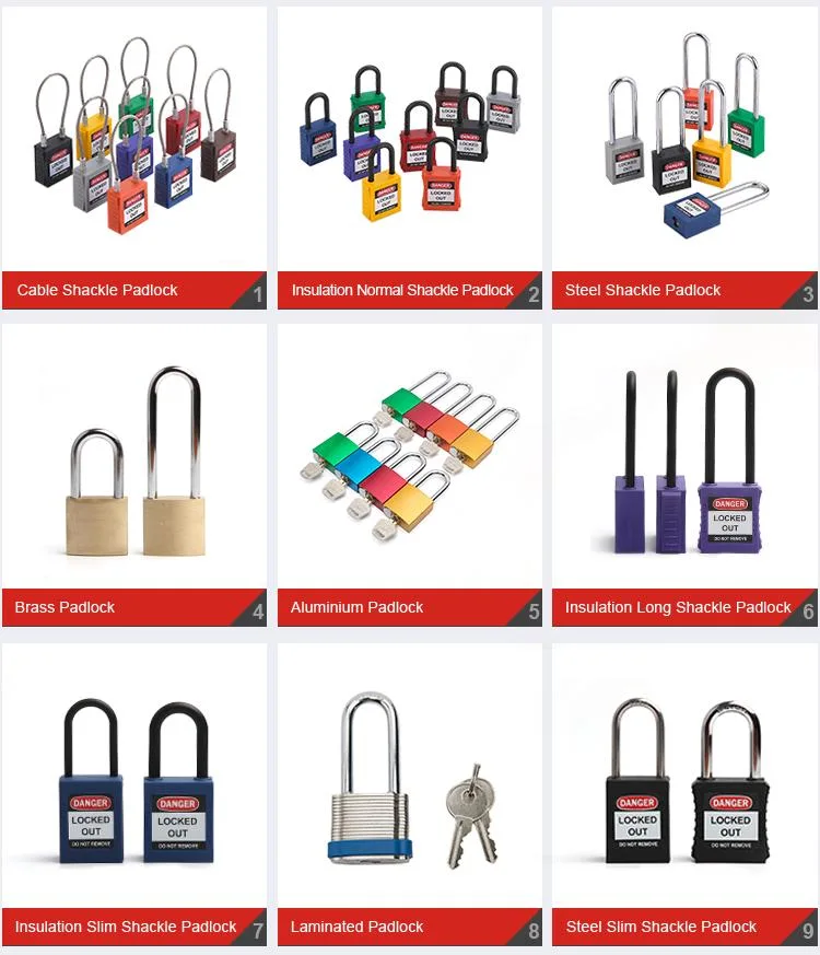 China Supplier Insulation Short Shackle Durable Safety Padlocks