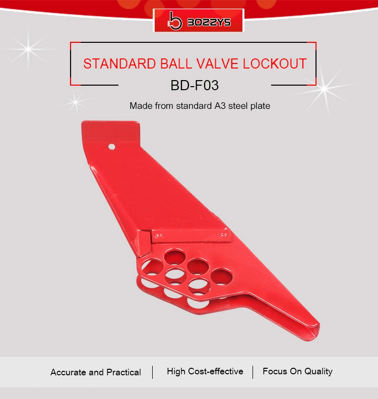 Bozzys Red Color A3 Steel Standard Ball Valve Safety Lockout