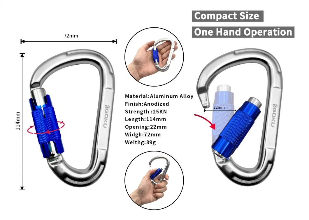 Aerial Yoga Hook 25kn Pear Shape 7075 Aluminum Auto Lock Carabiner Outdoor Rock Climbing Safety Master Lock