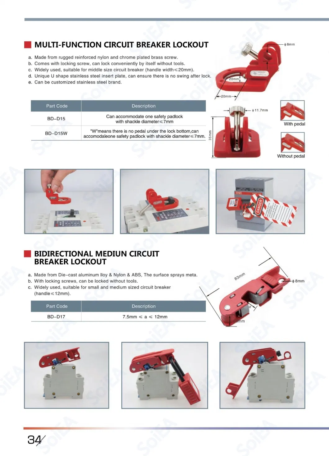 OEM Multi-Function Circuit Breaker Lockout Device Use with Lockout Tagout Padlock