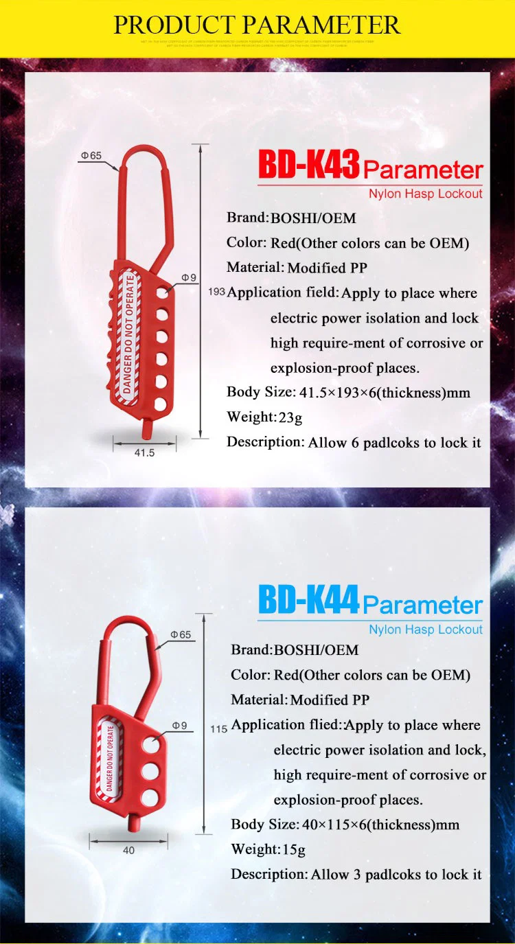 Bozzys Industrial Insulation 6 Holes Safety Lockout Hasp